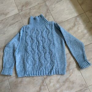 White House Black Market Blue Turtle Neck Sweater